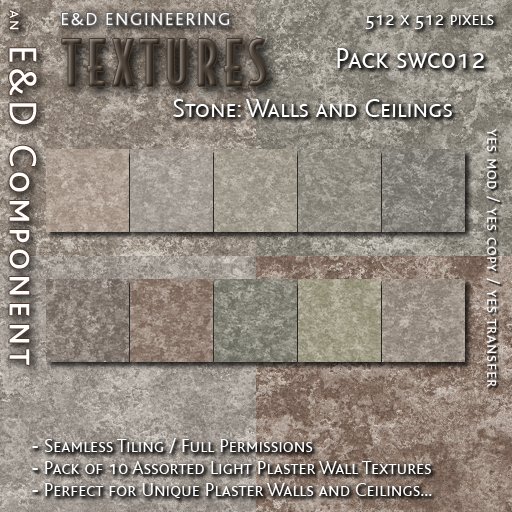 Second Life Marketplace [SWC012] 10 Light Plaster Stone Wall and